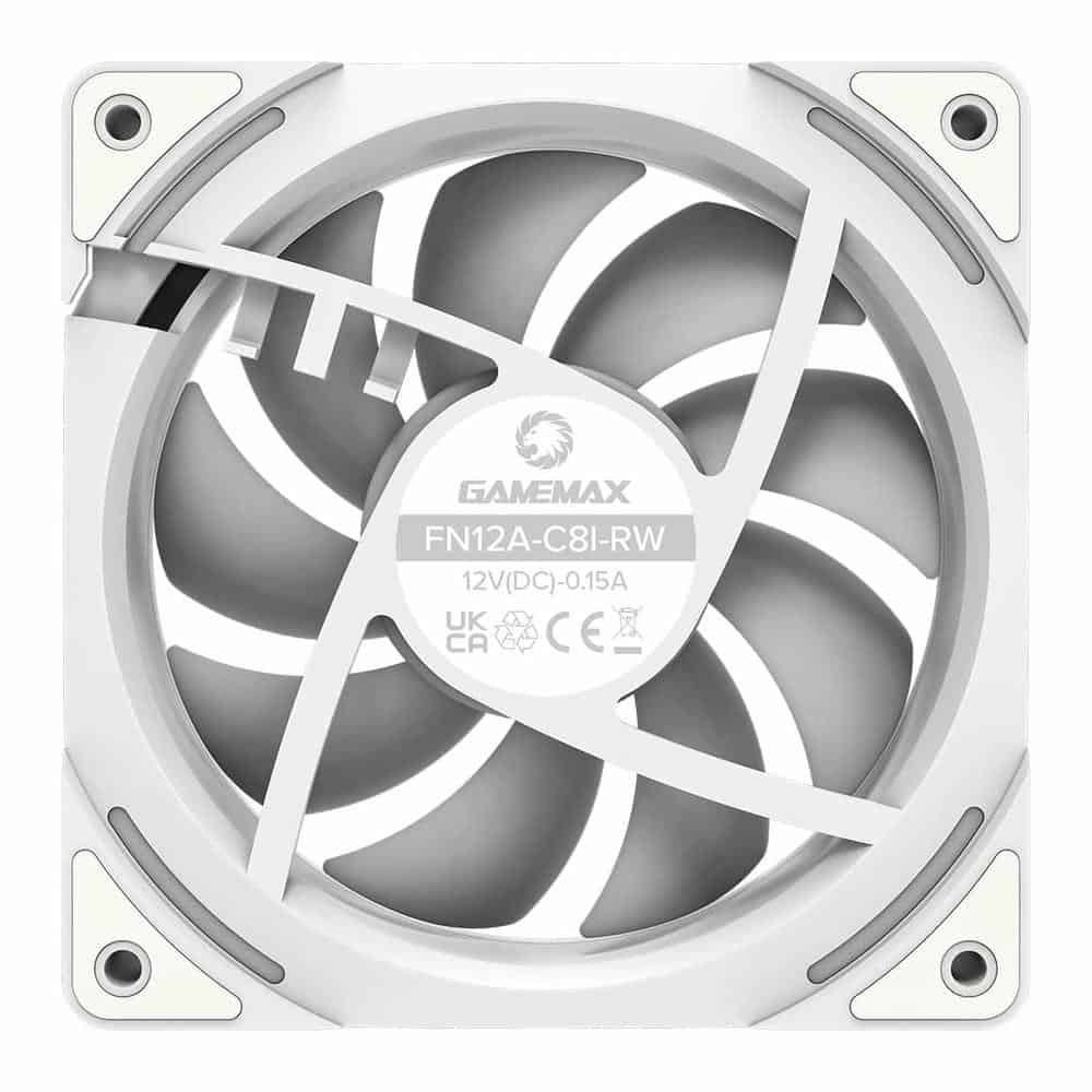 (image for) GameMax Infinity White 120mm ARGB Reversible Blade Case/CPU Cooler Fan